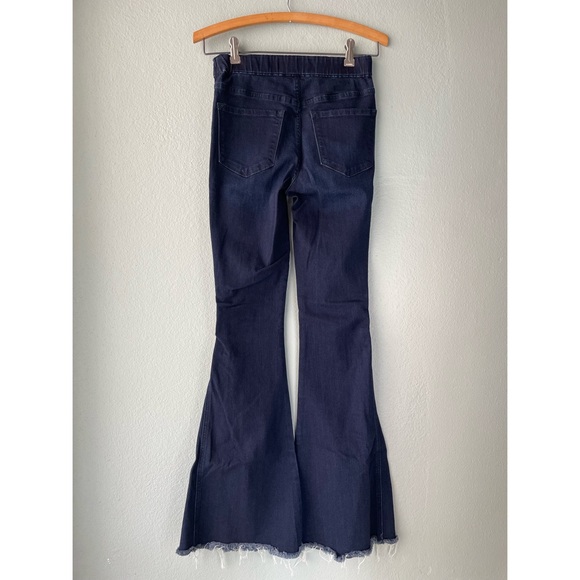 Flying Monkey | High Rise Super Flare Dark Wash Bell Bottom Stretchy Jeans - Picture 4 of 10